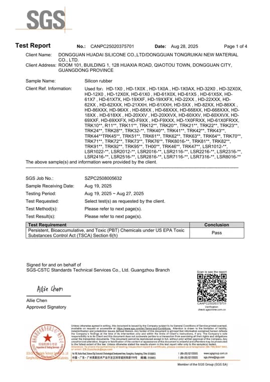 First page preview of TSCA Test Report